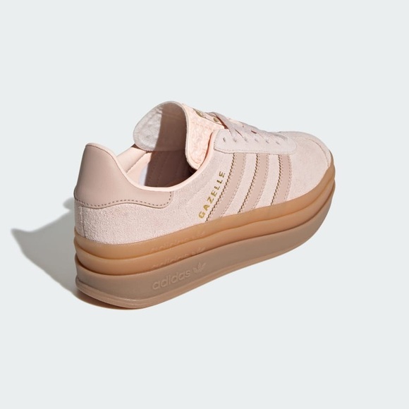 adidas Gazelle Bold Platform Sneakers — Pale Pink with Triple Stack Gum Sole - Picture 3 of 5